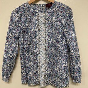J. Crew Liberty of London Floral Scallop Blouse